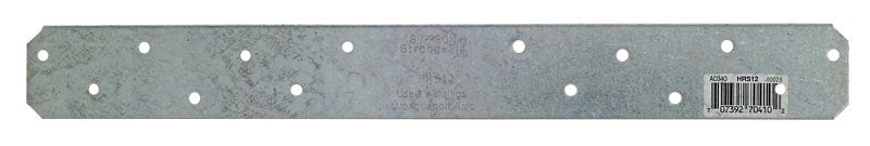 Simpson Strong-Tie HRS HRS12 Strap Tie, 12 in L, 1-3/8 in W, Steel, Galvanized, Fastening Method: Nail, Pack of 25
