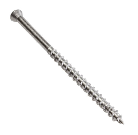 Simpson Strong-Tie Deck-Drive DWP T07300WP1 Screw, #7 Thread, 3 in L, Box Thread, Flat Head, 6-Lobe Drive, Steel
