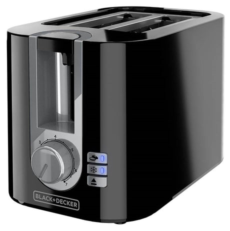 Black+Decker TR0025B Toaster, 850 W, 2 -Slice, 6, Knob Control, Aluminum/Plastic, Black, Pack of 2