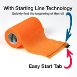 Ideal SyrFlex Series TA3400OR-E Cohesive Flexible Bandage, 5 yd L, 4 in W, Orange