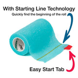 SyrFlex TA3400TB-E Cohesive Bandage, 4 in, Teal