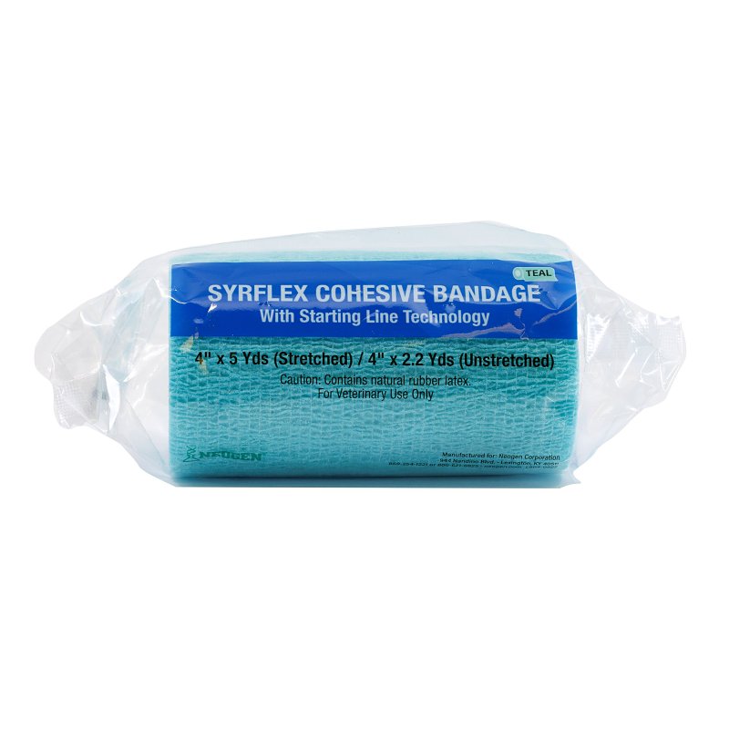 SyrFlex TA3400TB-E Cohesive Bandage, 4 in, Teal