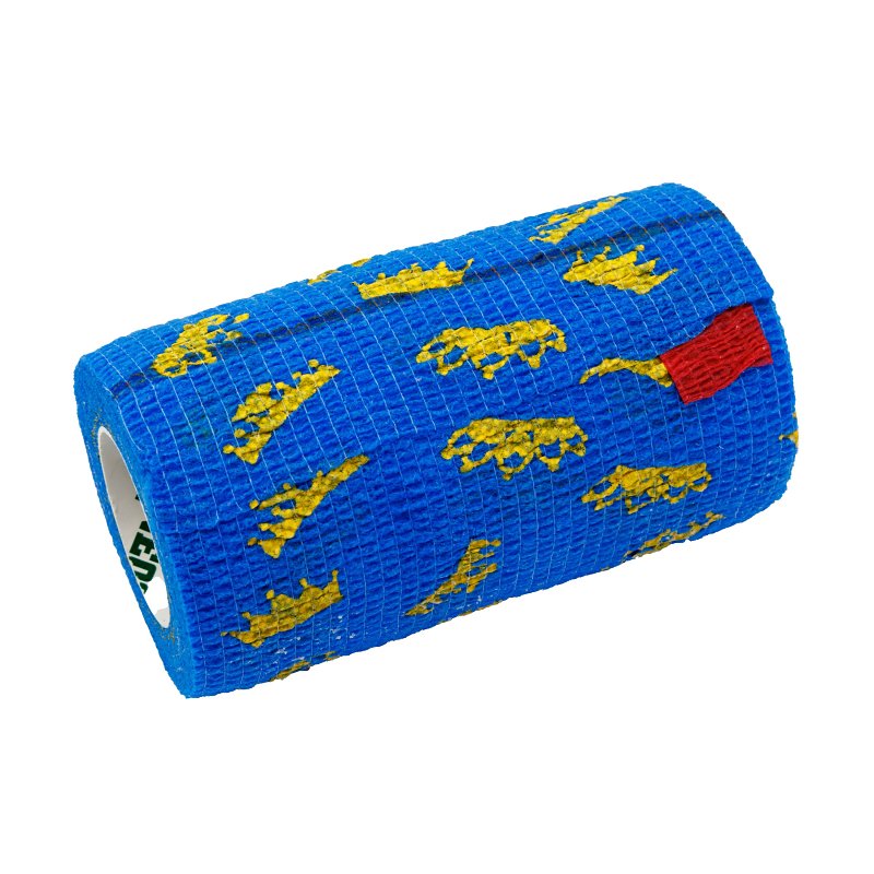 Ideal SyrFlex TA3400BLUP-4PK Crown Cohesive Bandage, 5 yd L, 4 in W, Rubber Latex Bandage, Blue