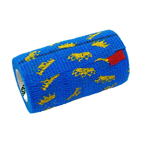 Ideal SyrFlex TA3400BLUP-4PK Crown Cohesive Bandage, 5 yd L, 4 in W, Rubber Latex Bandage, Blue