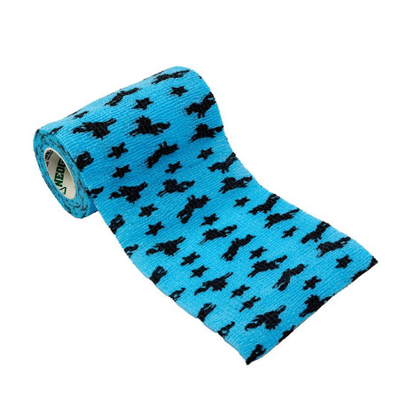 Ideal SyrFlex TA3400UNIP-4PK Unicorn Cohesive Bandage, 5 yd L, 4 in W, Rubber Latex Bandage, Blue