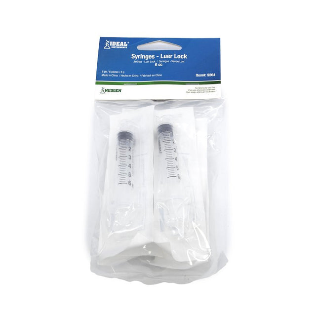 Ideal 9264 Luer Lock Syringe, 6 cc Capacity