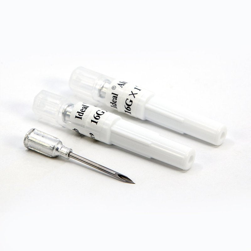 Neogen 9329 Hub Needle, Aluminum/Stainless Steel, 16 ga, 1 in L, 25/PK