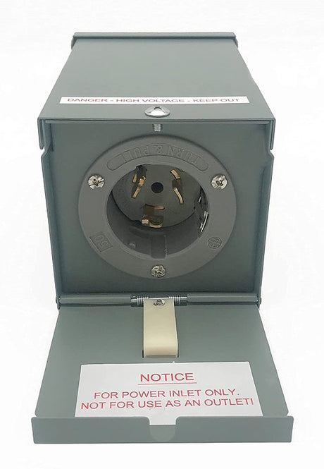 Connecticut Electric EGEPI50 Power Inlet Box with Cover, 50 A, Surface Mounting, Gray