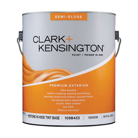 Clark+Kensington Semi-Gloss Tint Base Mid-Tone Base Premium Paint Exterior 1 gal, Pack of 4