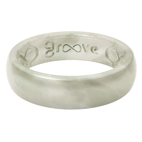 Groove Life Unisex Thin Solid Round Metallic Pearl Wedding Band Silicone Water Resistant