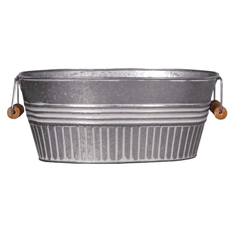 Robert Allen 9 in. H X 14 in. W X 6 in. D Metal Tub Planter Galvanized