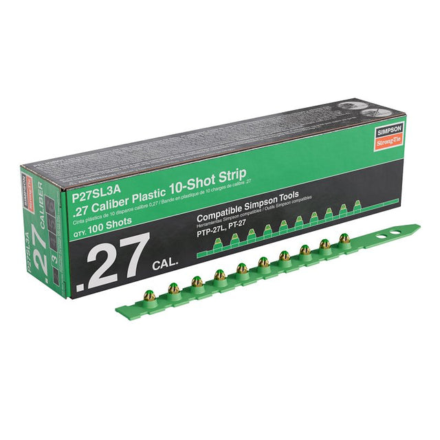Simpson Strong-Tie P27SL P27SL3A Series Strip Load, For: PTP-27L Fastening Tool, 0.27 Caliber, Power Level: 3, 100/PK, Pack of 10