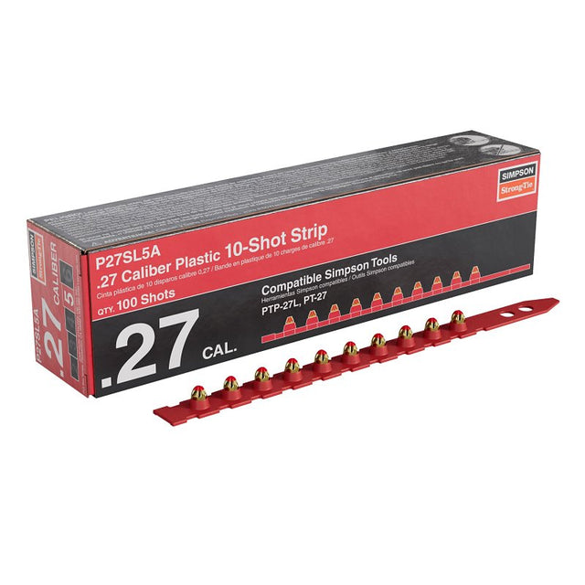 Simpson Strong-Tie P27SL P27SL5A Series Strip Load, For: PTP-27L Fastening Tool, 0.27 Caliber, Power Level: 5, 100/PK, Pack of 10