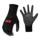 Ace Men's Indoor/Outdoor Coated Work Gloves Black L 1 pair