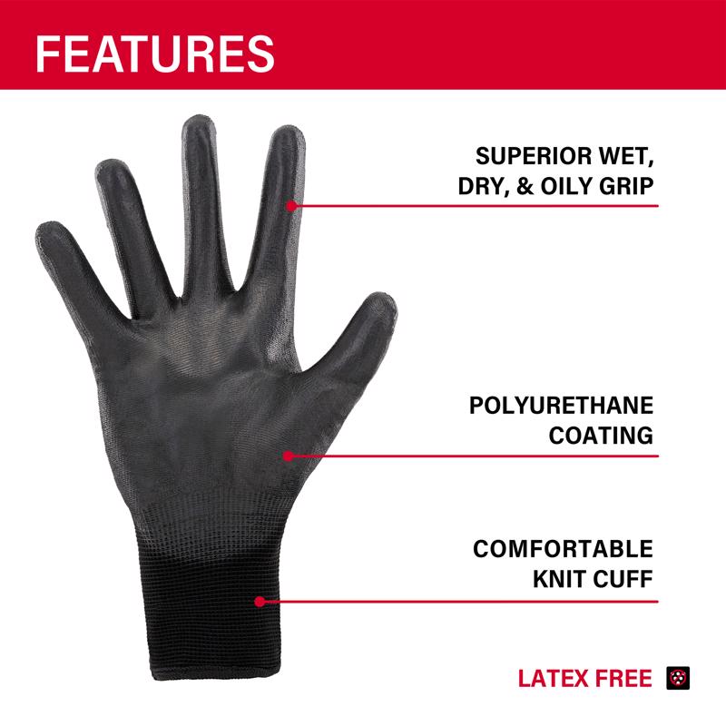 Ace Men's Indoor/Outdoor Coated Work Gloves Black L 1 pair