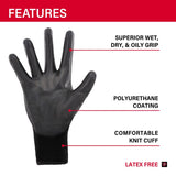 Ace Men's Indoor/Outdoor Coated Work Gloves Black L 1 pair