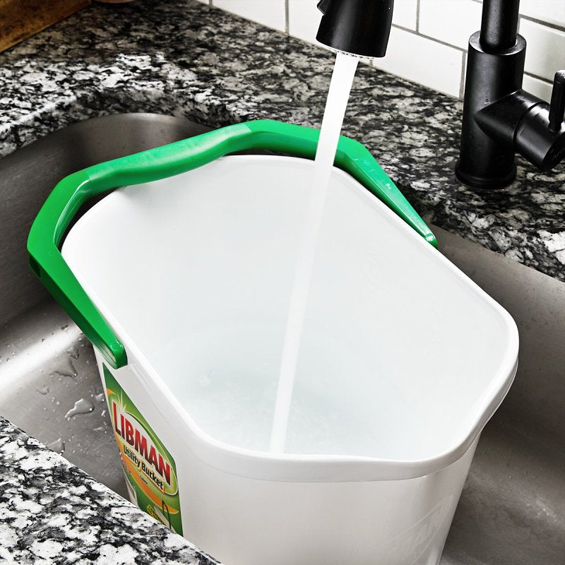 Libman 255 Utility Bucket, 3.5 gal, Polypropylene, White