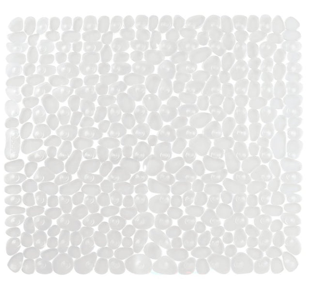 iDESIGN 80210 Shower Mat, 22 in L, 22 in W, Square, Pebblz Pattern, Plastic/Vinyl Rug, Clear, Pack of 4