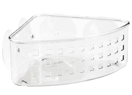 iDESIGN 41900 Corner Basket, 6 lb Capacity, 10.2 in OAW, 4.3 in OAD, 5.2 in OAH, Plastic, Clear, Pack of 4