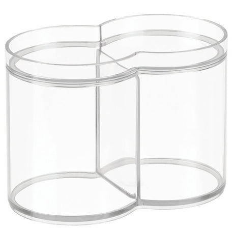 iDESIGN 41540 Dual Canister, 3.6 in OAW, 6.1 in OAD, 4.3 in OAH, Plastic, Clear, Pack of 4