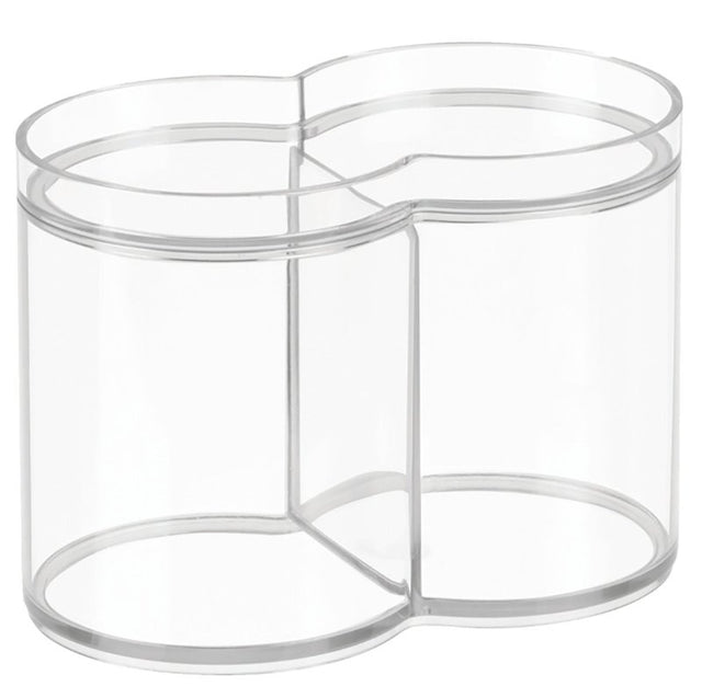 iDESIGN 41540 Dual Canister, 3.6 in OAW, 6.1 in OAD, 4.3 in OAH, Plastic, Clear, Pack of 4