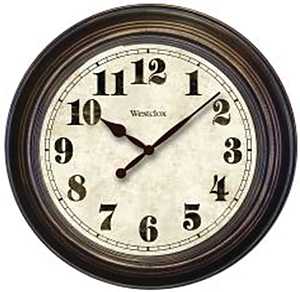 Westclox Classic Series 32213 Clock, Round, Brown Frame, Analog