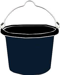 Fortex-Fortiflex FB-108 Series FB-108BX Bucket, 8 qt Volume, Rubber/Polyethylene, Black