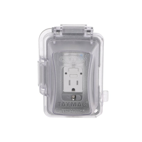 TayMac Extra Duty Series MG420CS Complete In-Use Cover Kit, 3.01 in L, 4.53 in W, 1-Gang, Aluminum, Clear