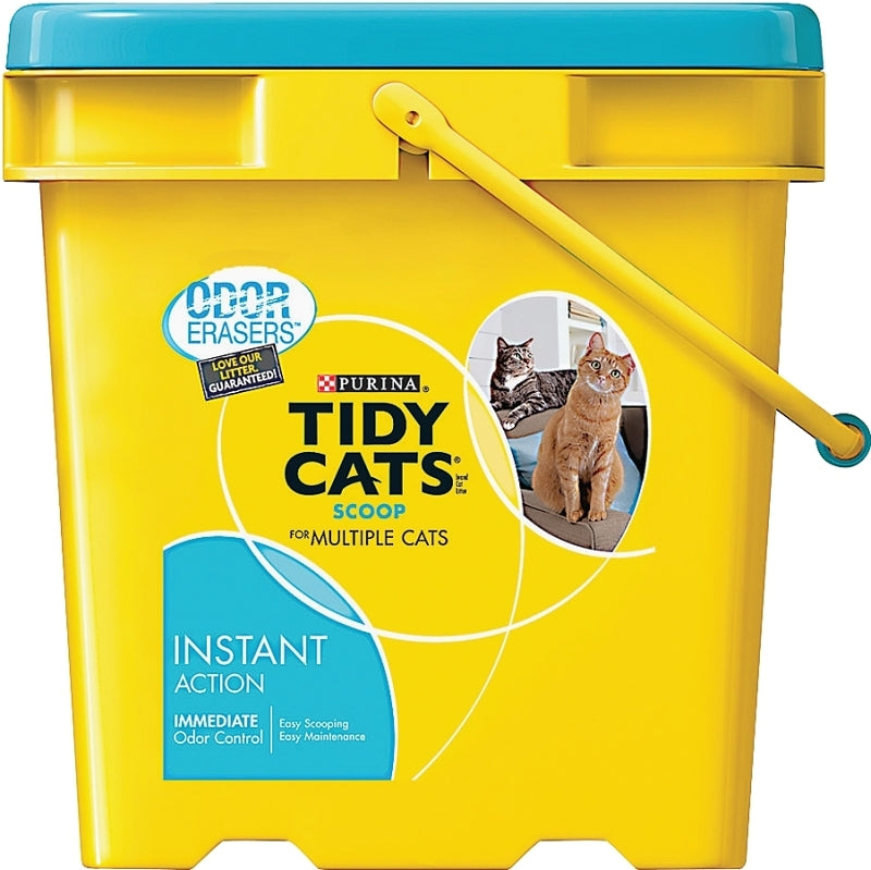 Tidy Cats Instant Action 7023010785 Cat Litter, 35 lb Capacity, Gray/Tan, Granular Jug