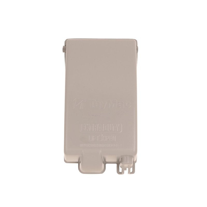 TayMac EXTRA DUTY Series MKG4280SS Receptacle Cover Kit, 6-1/4 in L, 2.15 in W, 1-Gang, Aluminum, Gray, Powder-Coated
