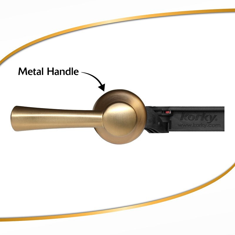 Korky 6094BP Toilet Handle and Lever, Universal, 12-1/2 in L Flush Arm, Plastic, Brushed Gold