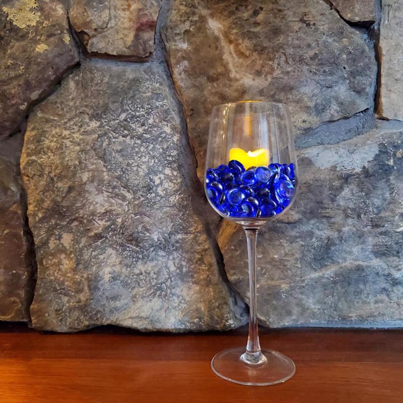 Mosser Lee Elegant Blue Gems Blue Decorative Glass Vase Filler 2.2 lb