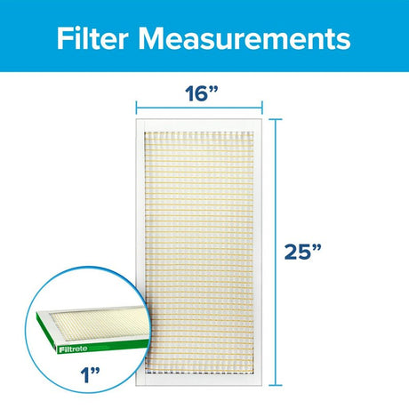 Filtrete 701-4 Air Filter, 25 in L, 16 in W, 8 MERV, 700 MPR, Fiberglass Frame, Pack of 4