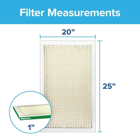Filtrete 703-4 Air Filter, 25 in L, 20 in W, 8 MERV, 700 MPR, Fiberglass Frame, Pack of 4