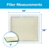 Filtrete 711-4 Pleated Air Filter, 14 in L, 14 in W, 8 MERV, 700 MPR, Fiberglass Frame, Pack of 4