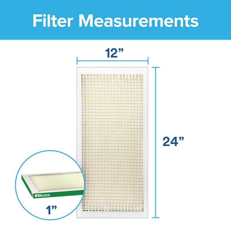 Filtrete 720-4 Air Filter, 24 in L, 12 in W, 8 MERV, 700 MPR, Pack of 4