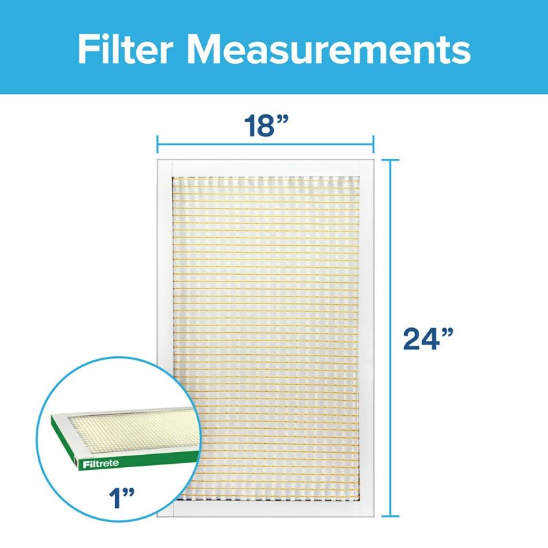 Filtrete 721-4 Pleated Air Filter, 24 in L, 18 in W, 8 MERV, 700 MPR, Fiberglass Frame, Pack of 4