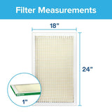 Filtrete 721-4 Pleated Air Filter, 24 in L, 18 in W, 8 MERV, 700 MPR, Fiberglass Frame, Pack of 4