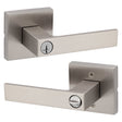 Kwikset Signature, Singapore 740SAL SQT 15 SMT Keyed Entry Door Handle, Lever Handle, Satin Nickel, Metal, AAA Grade