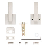 Kwikset Signature, Singapore 720SAL SQT 15 Hall/Closet Handle, Lever Handle, Zinc, Satin Nickel, Universal Hand