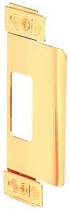 Defender Security U 9495 Door Strike Plate, 4-3/4 in L, 1-1/4 in W, Steel, Brass