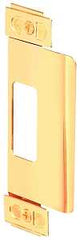 Defender Security U 9495 Door Strike Plate, 4-3/4 in L, 1-1/4 in W, Steel, Brass