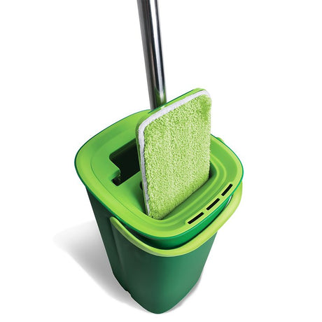 Libman Rinse 'n Wring 1516 Mop System, 51 in L, Hook and Loop Mop Connection, Microfiber Mop Head