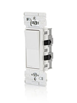 Decora Edge Series E5601-0SW Residential-Grade Rocker Switch, 15 A, 120/277 VAC, Side Lever Terminal, White