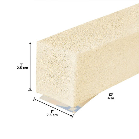 M-D 03166 Expandable Weatherseal, 1 in W, 13 ft L, 1 in Thick, Foam, Neutral