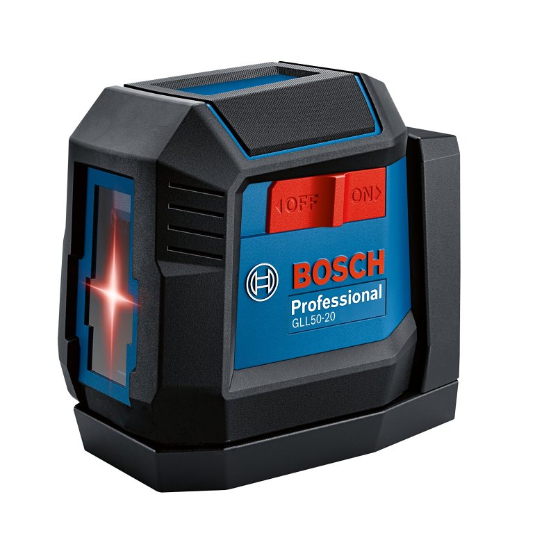 Bosch GLL50-20 Cross-Line Laser, 50 ft, 5/16 in Accuracy, 2-Beam, Red Laser