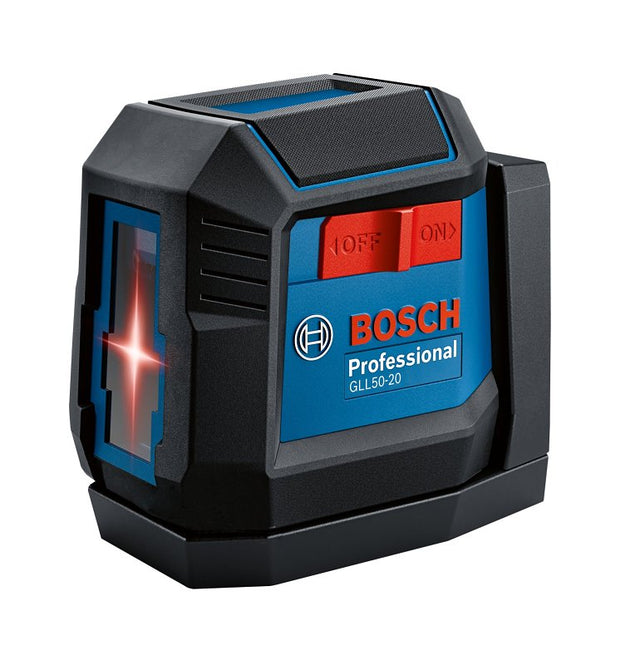 Bosch GLL50-20 Cross-Line Laser, 50 ft, 5/16 in Accuracy, 2-Beam, Red Laser