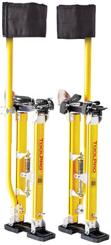 Toolpro TP02440 Adjustable Stilts, 225 lb, 24 in Min H, 40 in Max H, Magnesium, Yellow, Pack of 2