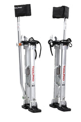 Toolpro TP72440 Adjustable Stilts, 225 lb, 24 in Min H, 40 in Max H, Metal Strap, Aluminum