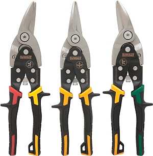 DEWALT DWHT14676 Aviation Snip Set, 2-3/4 in L Cut, Straight Cut, Steel Blade, Ergonomic Handle